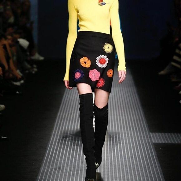 MSGM Spirograph Embroidered Mini Skirt Size US 2 EU 38 - Picture 1 of 6